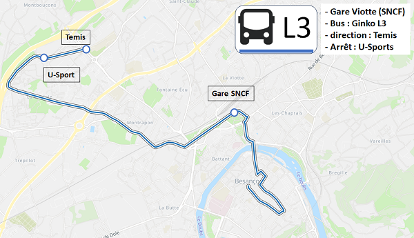 Itineraire gare campus